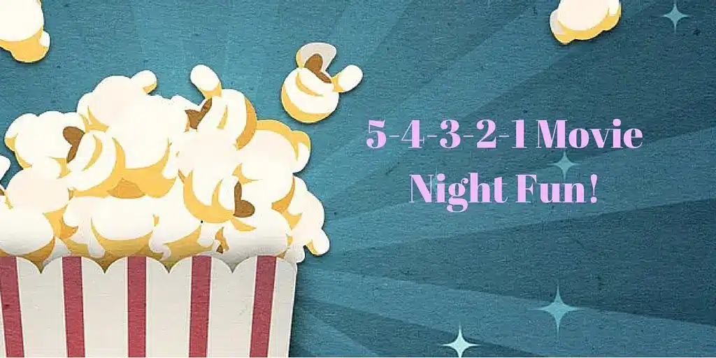 Banner ad for a movie night. Graphic of a popcorn.