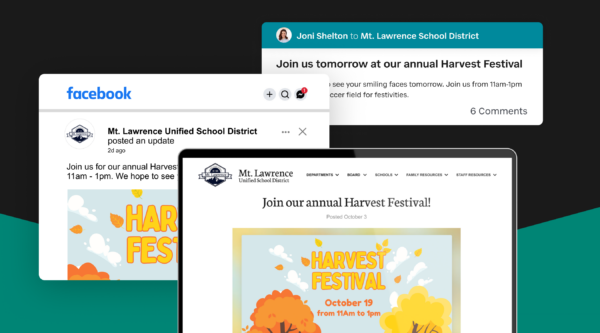 Blog-post-Steps-to-Creating-a-School-Communication-Plan Steps to creating a school communications plan showing examples from Mt. Lawrence USD