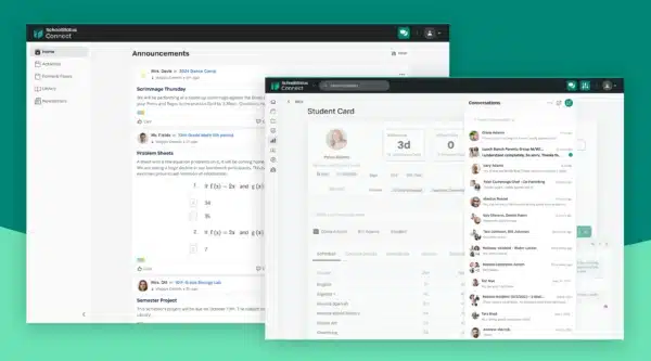 Announcement and conversation tracking in SchoolStatus Connect.