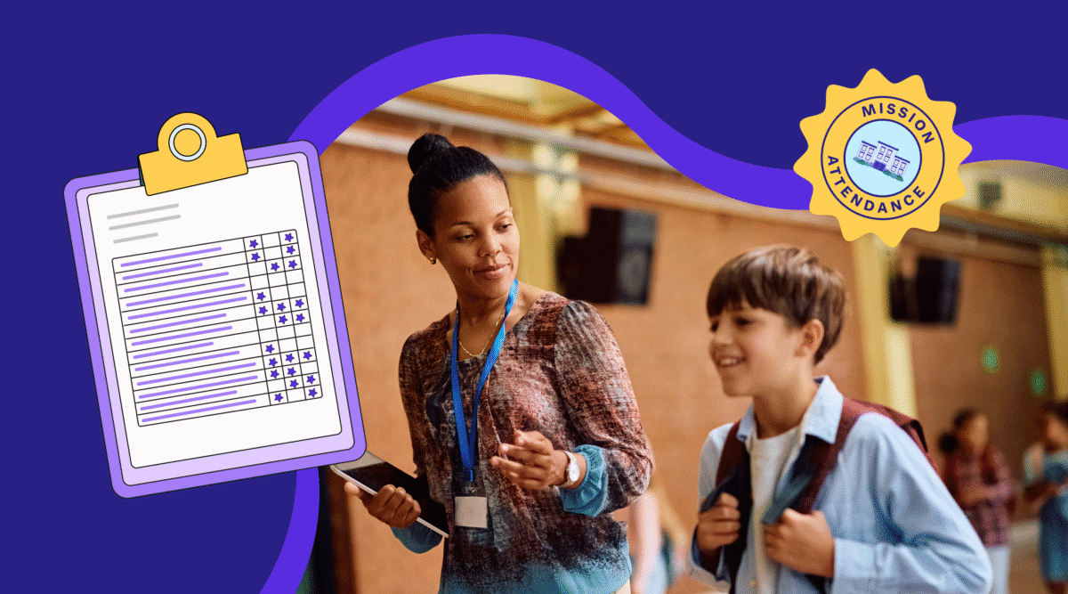 Blog: Using Attendance Data to Support Every Student. Teacher walking with student.