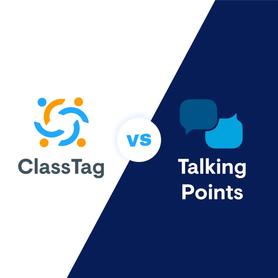 Graphic. Comparison between Classtag and Talking Points.