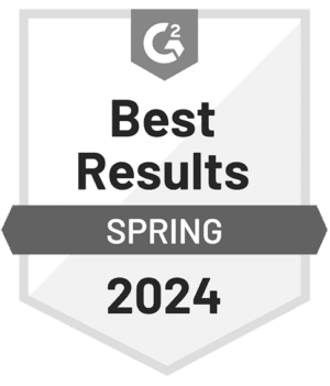 G2 badge for best results in spring 2024