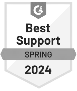 G2 badge for best support in spring 2024