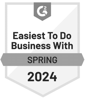 G2 badge for easiest to do business with in spring 2024
