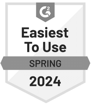G2 badge for easiest to use in spring 2024