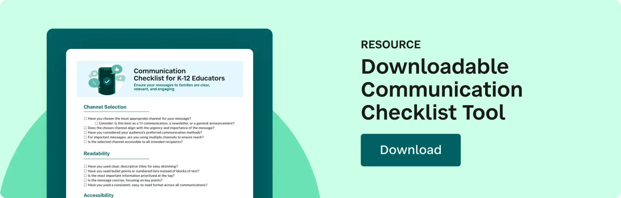 Downloadable Communication Checklist Tool