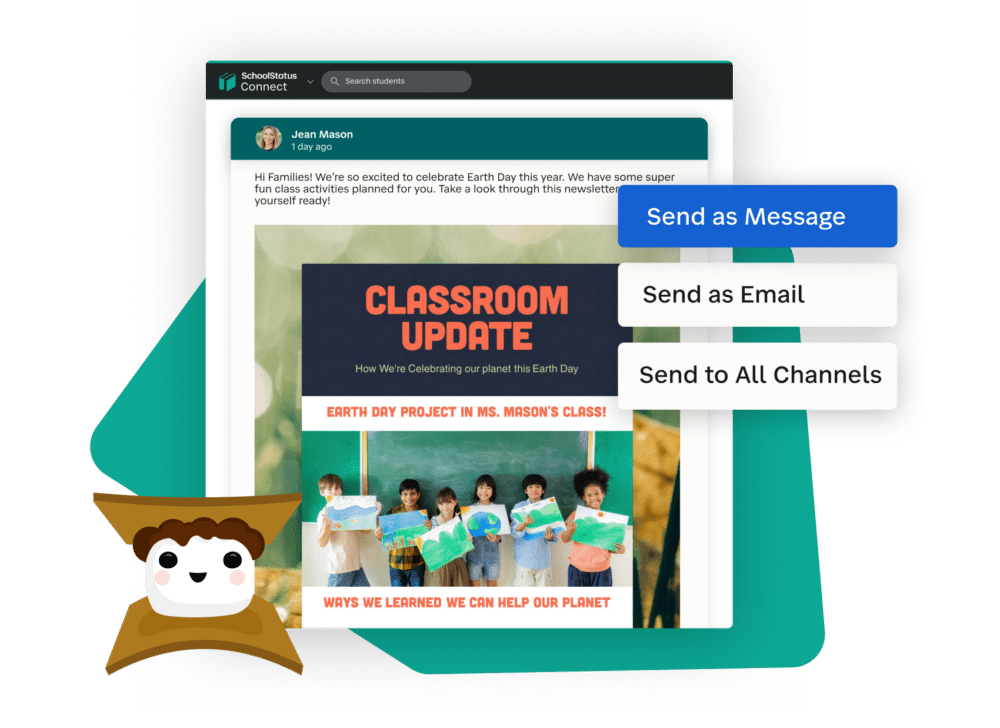 Connect_Smore-Hero School notifications received through SchoolStatus software with Smore newsletter.