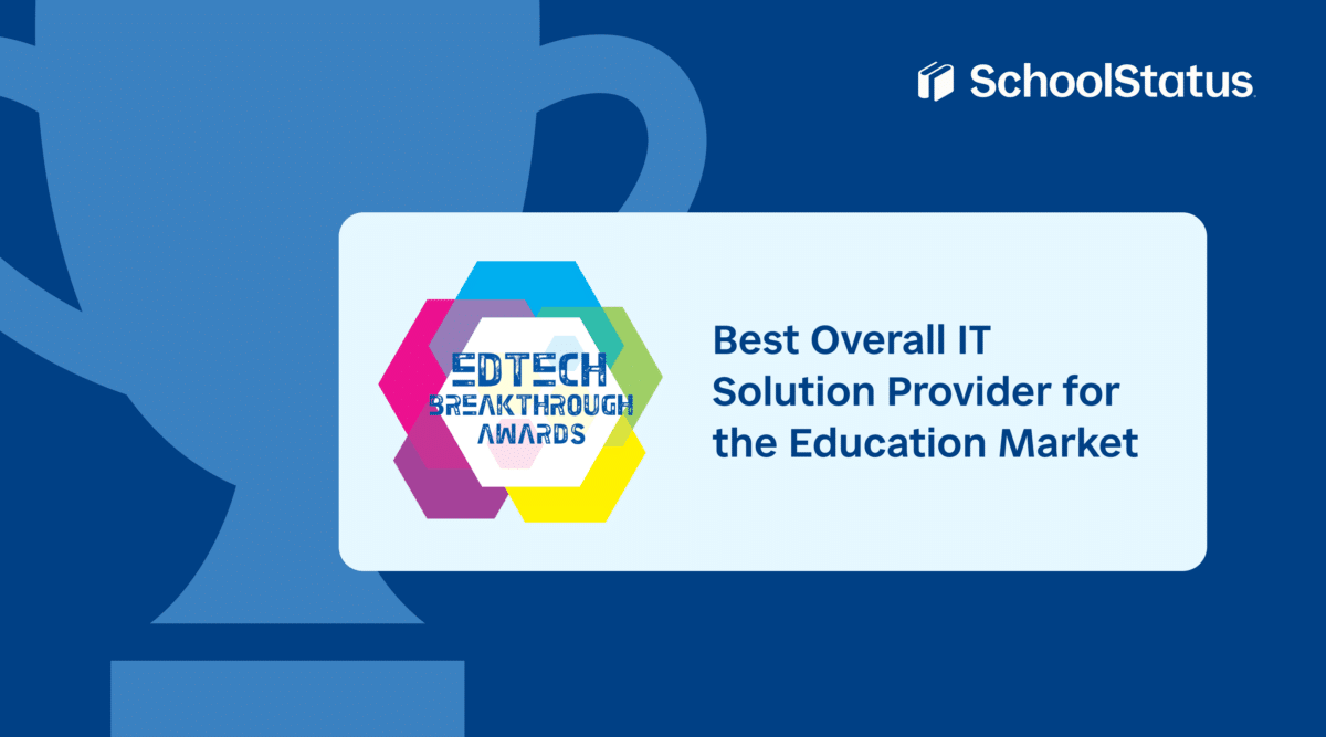 EdTech-Breakthrough-Awards_Press-Release_June-2025 Logos for EdTech Breakthrough Awards and SchoolStatus with the text