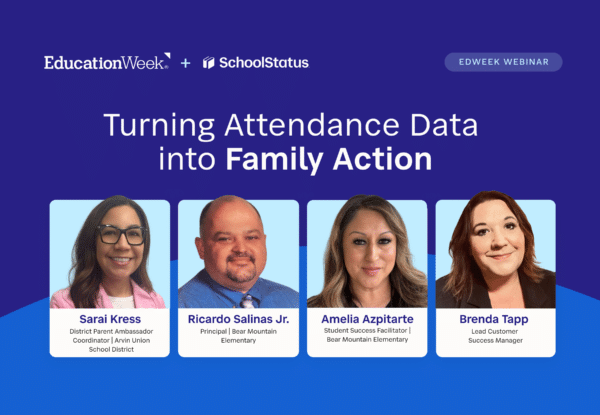 EdWeek Webinar with speaker photos: Ricardo Salinas Jr., Sarai Kress, Amelia Azpitarte, and Dr. Brenda Tapp.