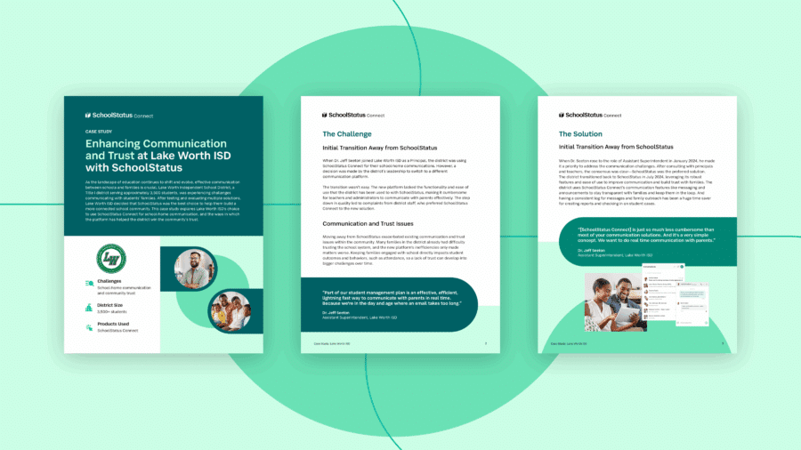 Lake Worth ISD Case Study cover and two pages.