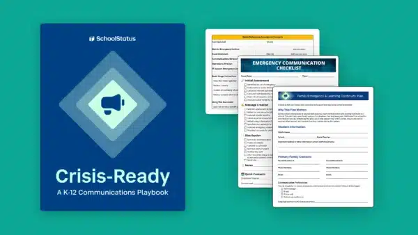 Playbook cover image and examples of downloadable resources for crisis communications