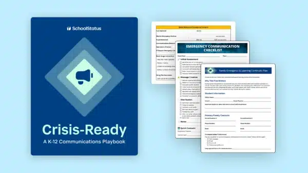 Playbook cover image and examples of downloadable resources for crisis communications