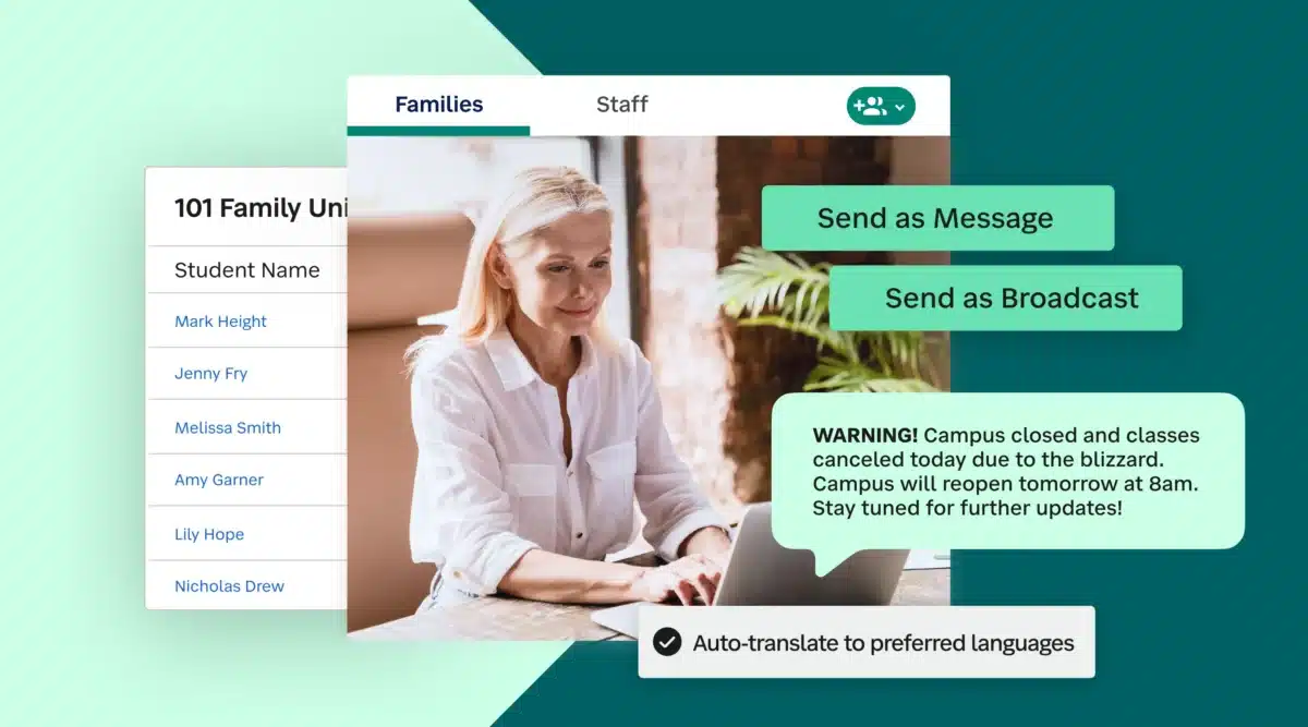 Illustrating how SchoolStatus Connect's communication hub can help school districts keep families informed and engaged through one-way communications