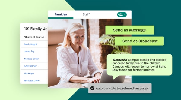 Illustrating how SchoolStatus Connect's communication hub can help school districts keep families informed and engaged through one-way communications