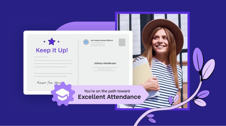 The Case for Coming to School_ One Strategy for Improving Attendance Photo of a female student and her certificate of Excellent Attendance.
