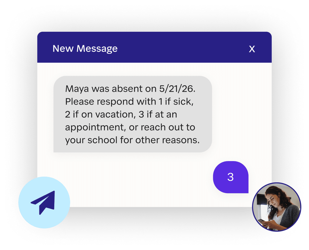 Example message from school to home.