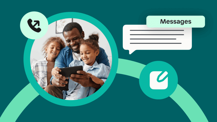 Photo of a father and his two daughter in a case study.