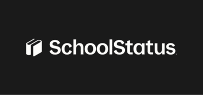 SchoolStatus logo showing two books that form an S next to the company name