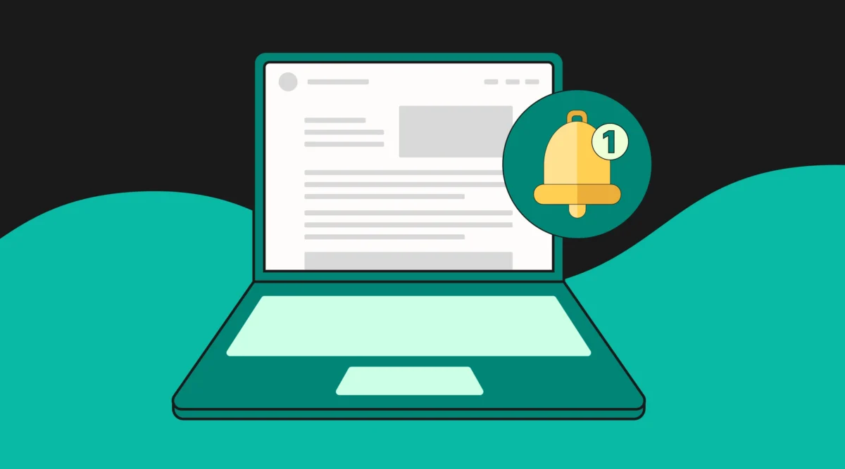 Laptop with email and bell alert design